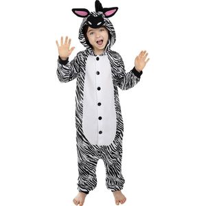 FUNIDELIA Zebra onesie - Zebra kostuum voor kinderen - 107 - 113 cm
