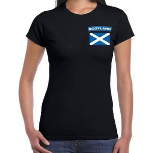 Scotland t-shirt met vlag zwart op borst voor dames - Schotland landen shirt - supporter kleding XS