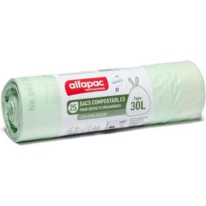 Biozakken 30 liter - 75 stuks - 25 zakken per rol - Composteerbaar - GFT afvalzakken - 15 micron sterkte - 3 rollen