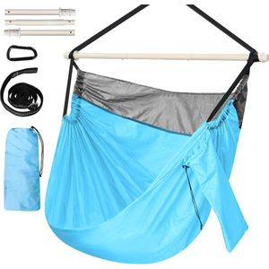 Hangstoel cocoon Parachute Nylon Hangstoel Draagbare Lichtgewicht Grote Swing Stoel - Max 550 Lbs - Inclusief Opvouwbare Metalen Spreader Bar Sterke Webbing en Karabijnhaak - Outdoor Indoor Camping hangstoel cocoon