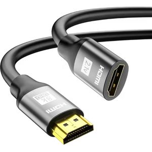 Qost - HDMI 2.1 verlengkabel - 8K60Hz - 48Gbps - HDMI Male to HDMI Female, High Speed, 3D / 4K @60Hz - Spacegrey - 5 Meter