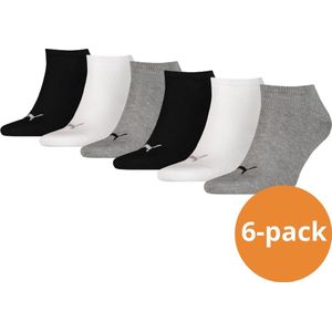 Puma - Sneakersokken Plain - Zwart / Wit / Grijs - 6-pack