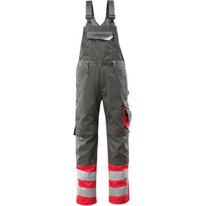 Mascot Safe Supreme Amerikaanse overall met kniezakken 15669-860 - donkerantraciet/hi-vis rood - C68 - 82