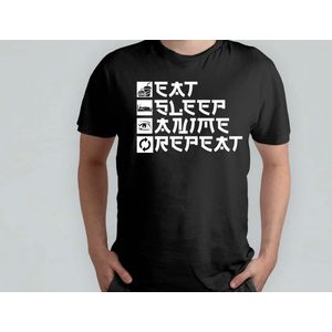 Eat Sleep Anime Repeat - T Shirt - Anime - AnimeLove - OtakuLife - AnimeGirl - AnimeLiefde - OtakuLeven - AnimeVerslaafd - AnimeMeisje