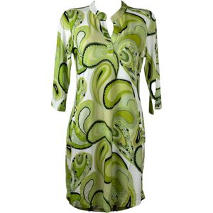 Angelle Milan – Travelkleding voor dames – Appelgroene Jurk – Ademend – Kreukherstellend – Duurzame jurk - In 5 maten - Maat L