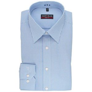 Marvelis strijkvrij overhemd body fit ruit blauw (8726-64-11N)