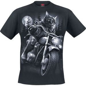 Spiral Heren Tshirt Nine Lives Zwart