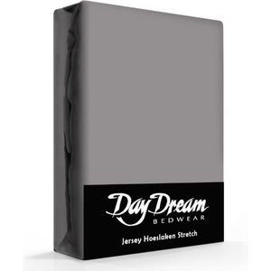 Day Dream - Hoeslaken - Jersey - 180 x 200 cm - Grijs