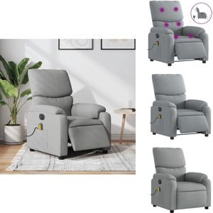 vidaXL Elektrisch Verstelbare Massagestoel - Elektrisch Verstelbare Massagestoelen - Elektrische Massagestoel - Massagestoel - Massagestoel elektrisch verstelbaar stof lichtgrijs