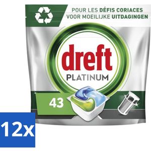 Dreft Platinum - All In One - Vaatwascapsules - 43 Afwasbeurten - Voordeelverpakking - 12 stuks