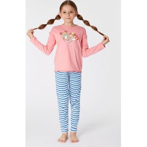 Woody pyjama meisjes/dames - roze - axolotl vis - 221-1-PLG-S/441 - maat 98