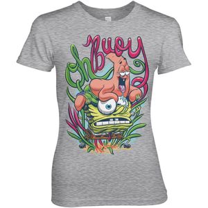 Spongebob Oh Boy Girly Tee Damen T-Shirt Heather-Grey-S