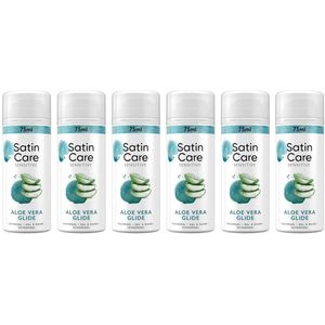 Gilette 6 x 75 ml scheergel Satin Care met aloe vera - gevoelige huid - sensitive