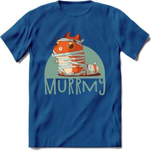 Kat murrmy T-Shirt Grappig | Dieren katten halloween Kleding Kado Heren / Dames | Animal Skateboard Cadeau shirt - Donker Blauw - XL