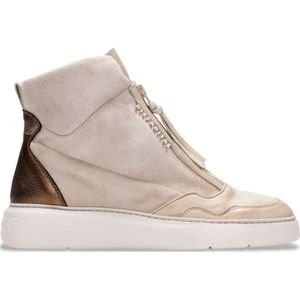 Hispanitas - Bolmet - Leren Sneakers - Beige - Met Ritssluiting