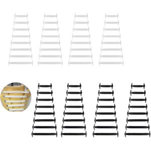 Inovra - Elastische veters voor sneakers en wandelschoenen, 4 paar in zwart en wit met waterdichte eigenschappen, geschikt voor volwassenen en kinderen, ideaal voor hardlopen en wandelen. Geen strikken nodig, makkelijk te gebruiken.