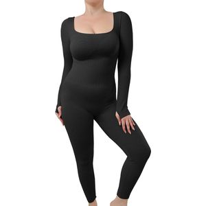 Plus Size Panty – Dames Seamless Gevoerd & Corrigerend legging - Bodyfashion Dream Shaper Bodysuit - Winter-A-Zwart-XXXXL