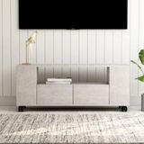 The Living Store TV-meubel Classic 120x35x48 cm - Bewerkt Hout - Betongrijs