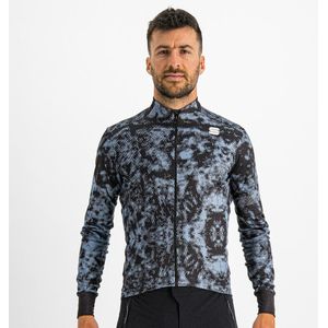Sportful Fietsshirt lange mouwen heren Zwart Blauw - ESCAPE SUPERGIARA THERMAL JERSEY BLACK BLUE SEA - XL