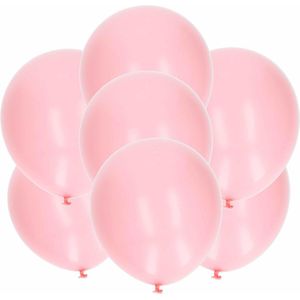 Bellatio Decorations ballonnen - 30 stuks - lichtroze - 27 cm - helium of lucht - verjaardag / versiering