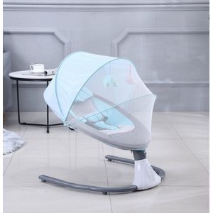 CB-Goods Elektrische Wipstoel - Met Speelboog - Baby Swing - Baby schommel - Schommelstoel Baby - Baby Bouncer - Bluetooth - Blauw