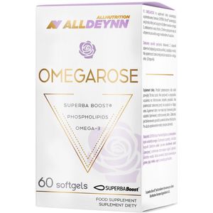 Alldeynn | Omegarose | Omega 3 | 60 Gelcaps 1100mg | 30 doseringen | Visolie | Vetzuren | Nutriworld