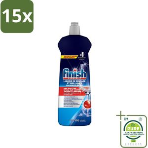 15 x Finish Powerball - Glansspoelmiddel - Citroen - Tot 170 Afwasbeurten - 800ml - Grootverpakking - Glansmiddel - Vaatwasser - Citroen - Glanzende Vaat - Droogt Snel