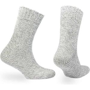 Norfolk - Noorse Klassieke Wollen Sokken - Dikke Zware Warme Sokken - 3 paar - Ragg - 35-38 - Grijs