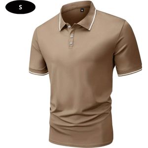 Bovista Golf Shirt Heren - T-shirt - Golfkleding - Golfen - Golf Accessoires - Polo Shirt - Beige - Maat S