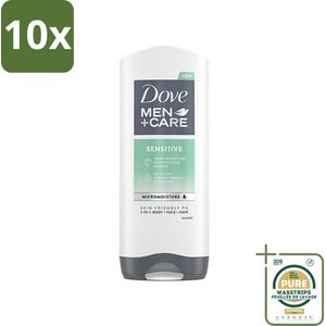 10 x Dove - Shower Gel - 3-in-1 - Men Care Sensitive - Verfrissend en zacht - 400 ml - Grootverpakking - Dove Men Care Sensitive Shower Gel - 3-in-1 Douchegel - Gevoelige Huid - Mannelijke Huid Verzorging - Verfrissend Douchegel