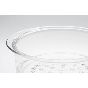 Stoominzet van glas rond ø 20 cm - Universeel voor kookpan en braadpan - Voorzichtig bereiden van groenten en babyvoeding bamboo steamer