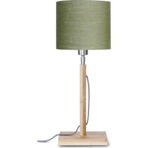 GOOD&MOJO Tafellamp Fuji - Groen/Bamboe - Ø18cm - Scandinavisch,Bohemian