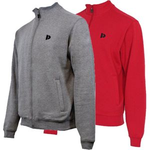 2-Pack Donnay - Sweater zonder capuchon (Bryan) - Sportvest - Heren - Silver-marl/Berry Red (539) - maat 3XL