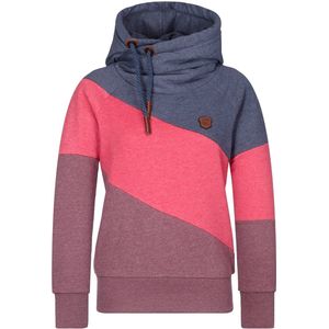 Naketano Damen Hoodie El Chapo knows 1801-0293 Indigo Blue Melange/Purple Melange/Bordeaux Melange-XXL