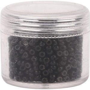 Allecto Plus - 1000 stuks siliconen Micro Link ringen voor haarverlenging - 3 mm x 2 mm - nano-silicone - zwart