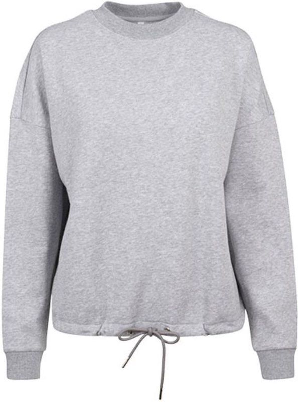 Build Your Brand - Oversized Dames Sweater - Heather Grey