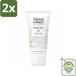 Therme - Cream Extra Dry - Anti-transpirant - Beschermend - 60ml - Voordeelverpakking - 2 stuks - Overmatig zweten - Zweetgeur