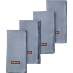 Bungalow middenblauwe servetten Mirra Topaz, set van 4 stuks | 45 x 45 cm