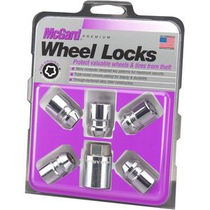 Verchroomde Kegelslot Wieldoppen - Set van 5 (M12 x 1,5 Draadmaat)