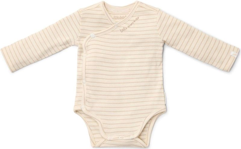 Little Dutch - Overslagromper - Soft Beige Stripe - Lange Mouw