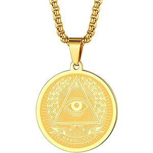 Zien Oog Hanger Ketting voor Mannen en Vrouwen - Occulte Medaille van Voorzienigheid - Unisex Sieraad voor Bescherming