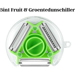 Waledano® 3 in 1 Multifunctioneel Schiller - Groentesnijder - Groenteschiller & Fruitschiller - Dunschiller - Schilmes - Keuken - Aardappelschilmesje - RVS - Draaibaar - Spiraalsnijder - Schilmesje - peeler