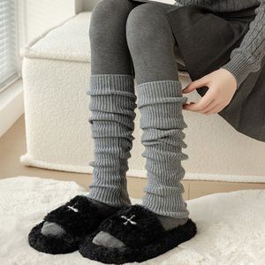 Effen gebreide beenwarmers voor dames, overknee sokken, geschikt voor de winter warme mode laarzen sokken knie beenwarmers laarzen,Grijs