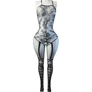 BamBella ® - Panty pak -Onesize - body suit - Dames - Onesize - Erotische jumpsuit van kant lingerie zwar