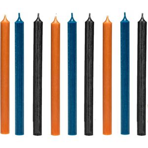 Cactula gekleurde Luxe Lange dinerkaarsen 28 cm - Bold Interieur - Orange - Blue - Black - Kaarsen