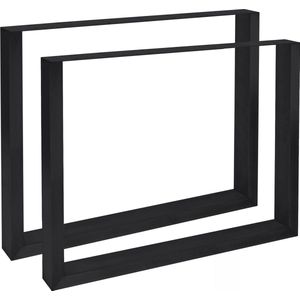 In And OutdoorMatch Luxe Earline - 2 stuks - Vierkant - Metaal - Meubelpoot - Tafelpoot - Tafelpoot zwart - 90cm