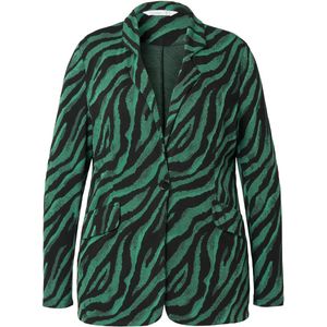 MIAMODA - Dames - Blazer smal model zebramotief - Groen - Maat 58