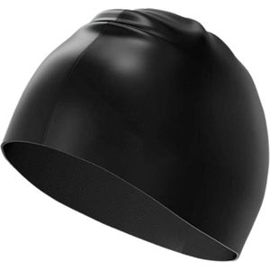 JeiibrZui Badmuts - Siliconen badmuts - Hoogwaardige materialen en ergonomisch ontwerp - 1 artikel - Geschikt voor zwemmers - Zwart