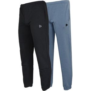 2-Pack Donnay Joggingbroek met elastiek - Sportbroek - Heren - Maat XXL - Black & Blue grey (486)