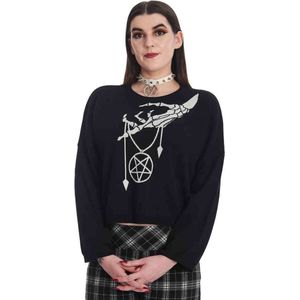 Banned - Night Whisper Pentagram Gebreide trui - XL - Zwart